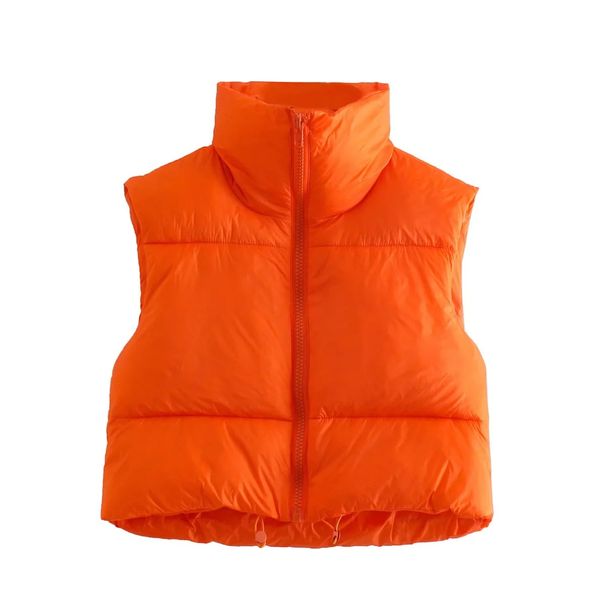 Abbigliamento donna primavera e autunno nuovo gilet imbottito in cotone con cerniera gilet con collo alto_voghion.com