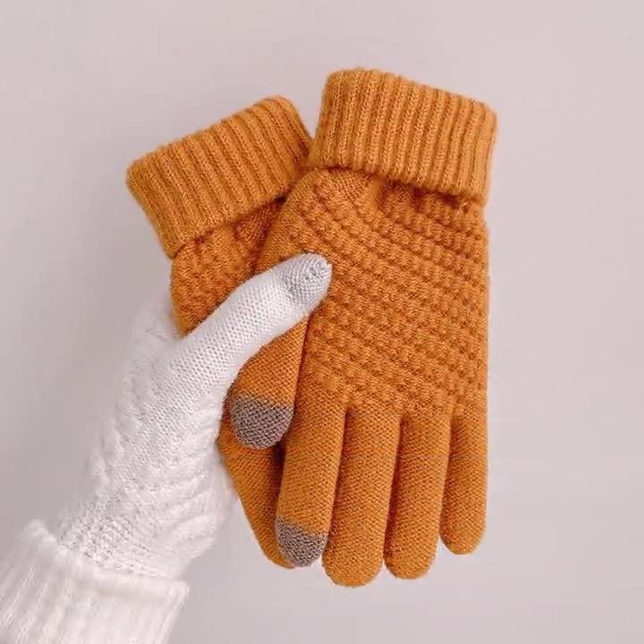 Wanter nei Ananas-Stil Kaschmir Vollfanger Touchscreen gestrickte waarm Jacquard Moud plus Samt verdickte Wollhandschuesch_voghion.com