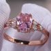 Bereit Lager Huitan Romantische Rosa AAA Cubic Zirkon Stein Prinzessin Mit Rose Gold Farbe Engagement Zubehör Winzige Zarte Ringe_voghion.com