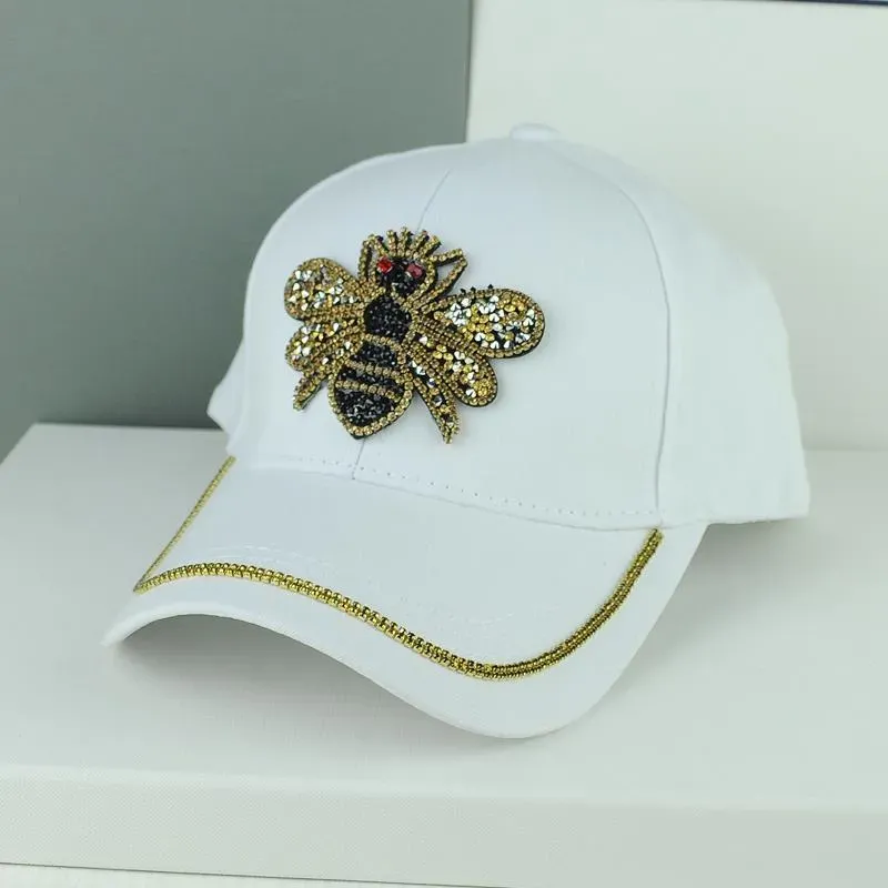 Kids Korean Versatile Duck Tongue Net Red Spring and Autumn Sunshade Sun Hat Fashion Little Bee Drill baseball cap_voghion.com