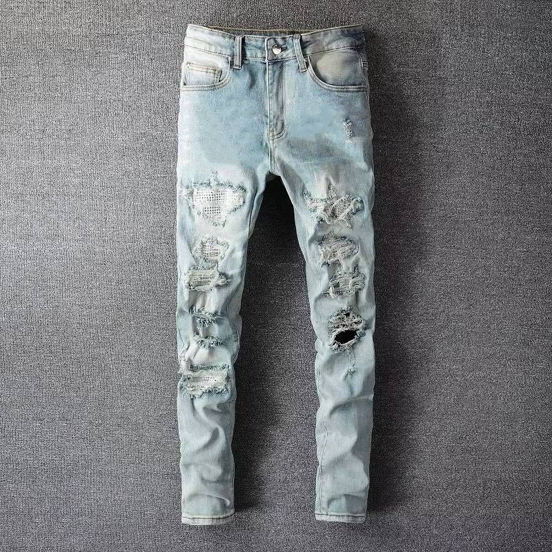 Vêtements pour hommes Jeans pour hommes Printemps et automne Pantalons droits fins et petits 2024 Nouveau pantalon décontracté élastique à neuf points pour hommes Printemps et automne_voghion.com