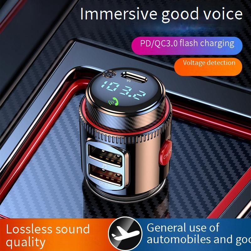Car Chargers Car Bluetooth Player QC3.0 Fast Charge Flash Charge Bluetooth Car Charger FM Transmitter Car Charger_voghion.com