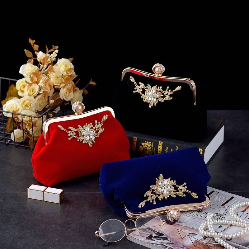 Luxury Rhinestone-Encrusted Evening Clutch Bag With Chain Strap, Elegant Wedding Handbag For Brides & Qipao Dresses_voghion.com