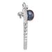 Sterling Silver Rhodium-plated 8-9mm Black Button Freshwater Cultured Pearl And CZ Dragonfly Brooch_voghion.com