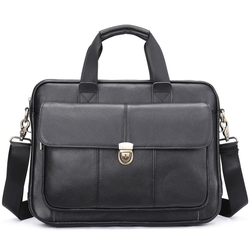 Herren-Business-Aktentasche Herren-Aktentasche, lässige Retro-Handtasche aus echtem Leder, große Business-Laptoptasche für Männer_voghion.com