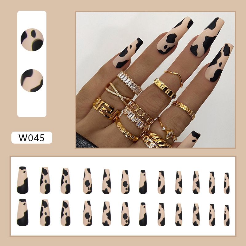 Bellezza Salute Nail Art Cerotto Indossare Unghie Finite Nail Art Balletto Armatura Stampa Leopardo Smerigliato Premere Su Unghie_voghion.com