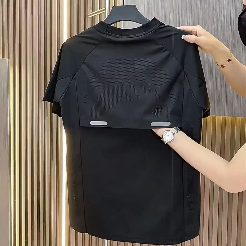 Performance-Luxus-Set für Herren – Laserperforierte Kurzarmshirts und Shorts | Schnelltrocknender, sportlicher Freizeitanzug_voghion.com