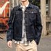Herrenbekleidung Jeansjacke Mantel Herren gewaschene Arbeitskleidung Herren dunkelblaue Jungen Denim-Kleidung_voghion.com