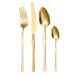 24-Piece Stainless Steel Cutlery Set - Slim Waist Gift Box With Gold Knife Fork Spoon For Steak & Western Dining_voghion.com