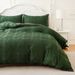 Tufted Wool Cut Flower Army Green Moroccan Quilt Cover Home Textile Bedding Three Piece Set_voghion.com