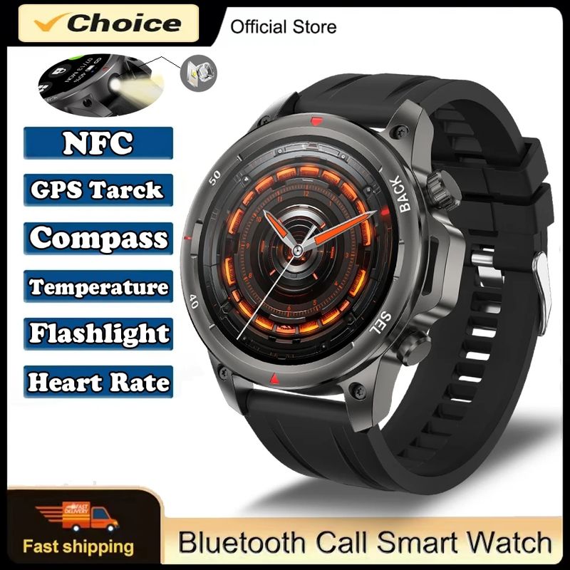 Til Huawei Xiaomi LED HD-skærm Smartur Mænd NFC Bluetooth-opkald 410 mAh Sport Vandtæt Puls Blodilt Smartwatches_voghion.com