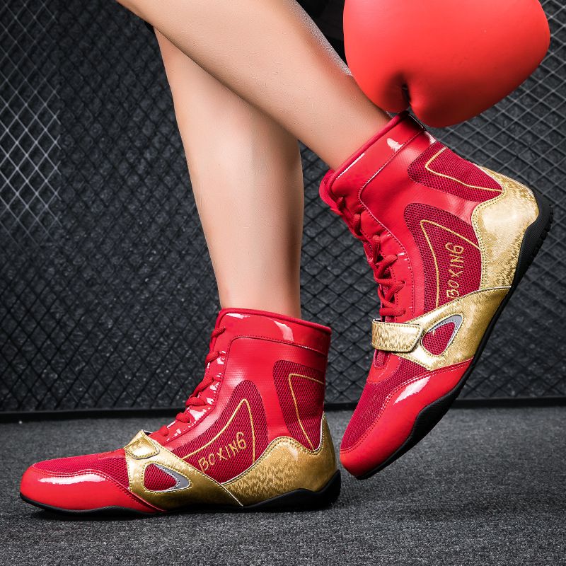 Boxing Shoes Men's And Women's Sports Fighting Training To Help Professional Muay Thai Sanda Fighting Wrestling Shoes_voghion.com
