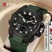Men's Sport Watch With LED Display, Waterproof 50m, Alarm, Stopwatch, Night Light, Digital Analog Dial For Outdoor Activities_voghion.com