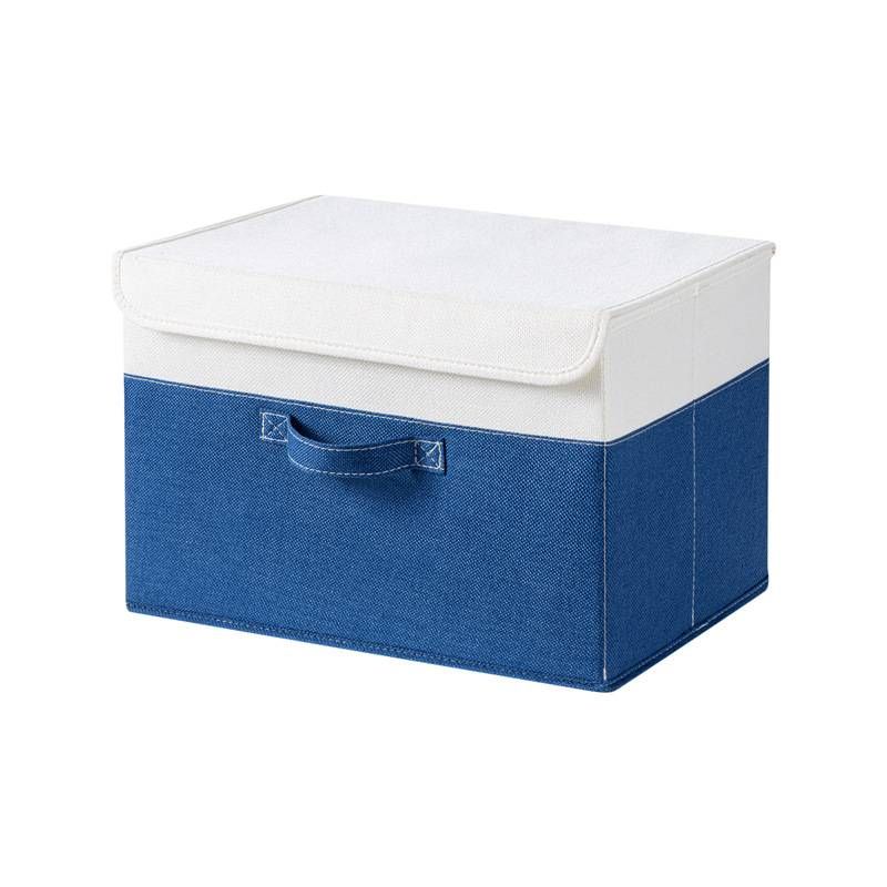 Fabric Storage Bins With Handles - Foldable & Breathable For Closet/Office (Multi-Purpose Organizer For Clothes Toys & Home Essentials) - Set Of 3​_voghion.com
