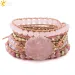 Charm CSJA Natural Stone Bracelet Pink Quartz Leather Wrap Bracelets for Women Rose Gems Crystal Beads Bohemia Jewelry 5_voghion.com