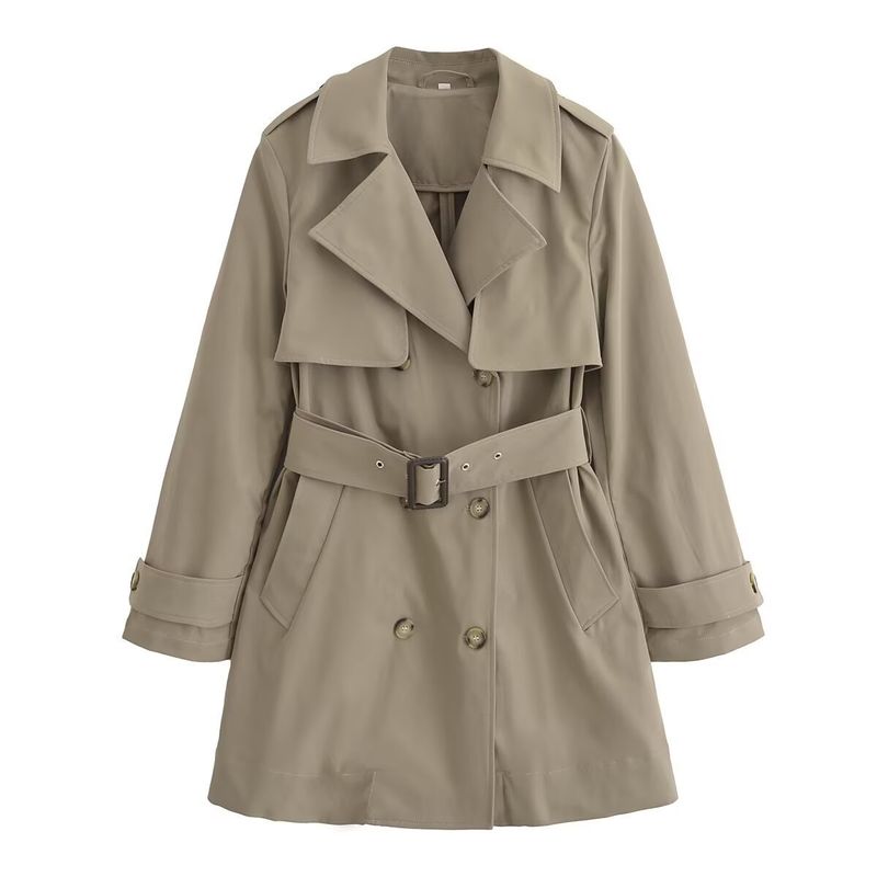 Women's clothing 2024 autumn winter new street fashion with belt and short windbreaker jacket_voghion.com