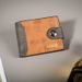 Men's Short Wallet With Magnetic Clasp, Single Buckle, Loose Leaf Platform, Horizontal Zipper Card Holder_voghion.com