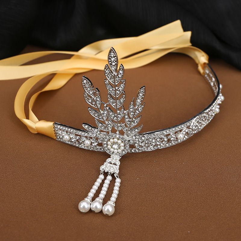 Designer's Set Zircon Shining Full Diamond Crown Headwear Set with Pearl Pendant Headwear Premium Jewelry_voghion.com