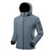 Giacca Stormtrooper con pile, giacca sportiva antivento casual con cappuccio in pile di cotone softshell, da uomo autunno e_voghion.com