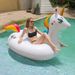 Φουσκωτό Unicorn Ride για ενήλικες Rainbow Pony Row Pool Party Swimming Circle_voghion.com