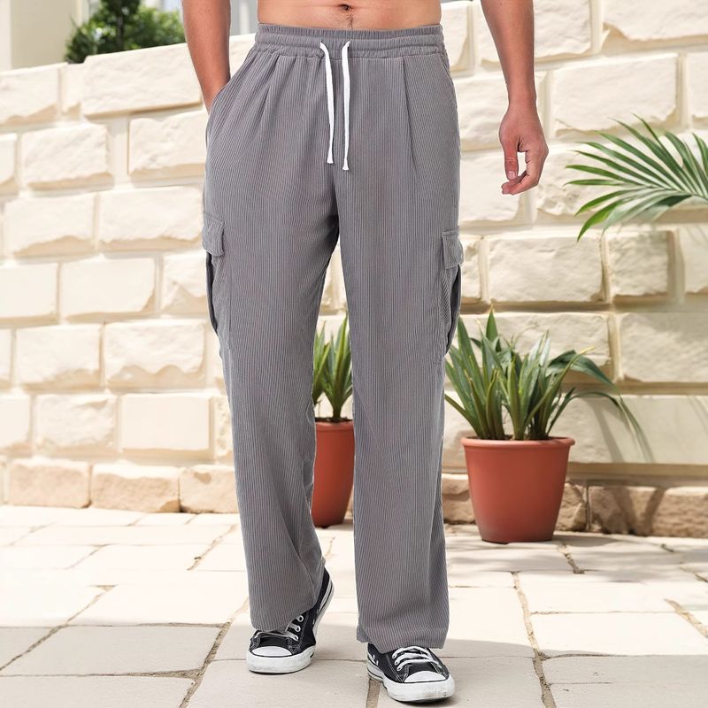 Freizeithose aus Leinenmischung für Herren – Atmungsaktive Hose mit geradem Bein für Sport und Alltag (mehrere Farben/Größen)_voghion.com