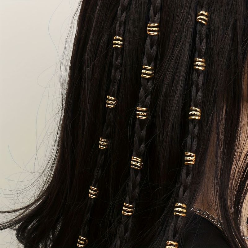 40-piece European And American Popular DIY Wig Dreadlock Accessories, Retro Three-line Flower Tube Braid Hair Clips_voghion.com
