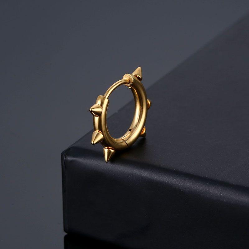 2Pcs Punk Spike Rivet Hies Hoop Earrings For Men Women Unisex 316L Stainless Steel Gothic Rock Party Jewelry_voghion.com