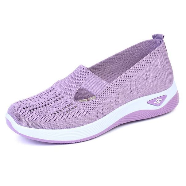 Women's shoes Spring and summer breathable comfortable single shoes mother shoes soft sole casual mesh shoes_voghion.com