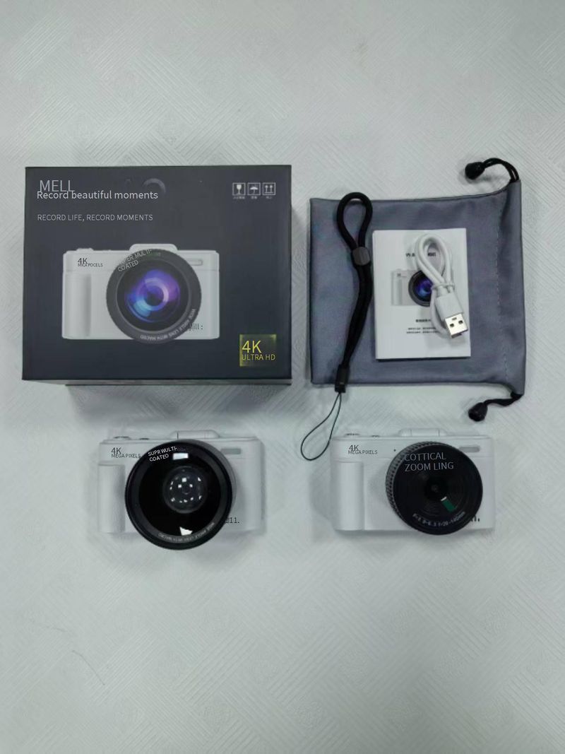 V5 Retro CCD Digital Camera With Flip Screen, 48MP HD Selfie Camera, 18x Optical Zoom, Wide Angle & Macro For Students & Travel_voghion.com