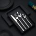 430 Edelstahl Steinmuster Messer, Gabel und Löffel Set Steakmesser, Gabel und Löffel Vierteiliges Set Geschenkbox Westerngeschirr_voghion.com