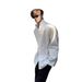Minimalist Niche Design, Shoulder Padded Shirt For Men, High-end And Stylish, Loose Stand Up Collar, Metal Long Sleeved_voghion.com