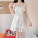 Spring Summer New Princess Sweet Homewear Waist-Cinching Base Layer Single Strap Nightdress Two-Piece Set Short Style_voghion.com