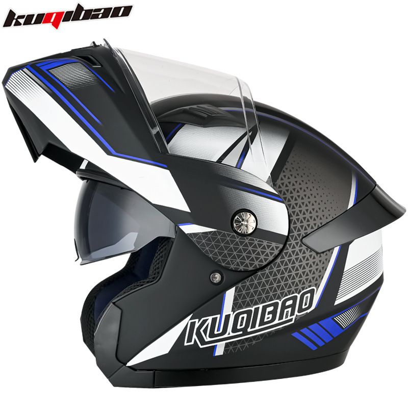 Dual Visor Motorcycle Helmet With Flip-Up Design - ABS Shell, 3C Certified, Bluetooth-Compatible (K21 Model Available)_voghion.com