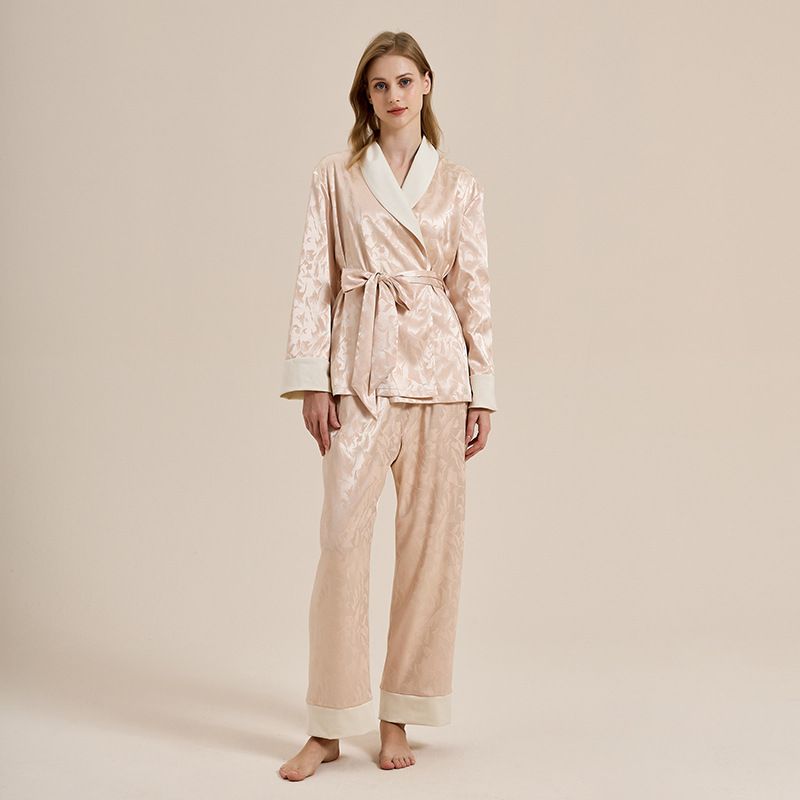 Women's Intimates Women Autumn High Grade Plush Warm Long Sleeved Nightgown Two Piece Set Thickened Home Clothes Set_voghion.com