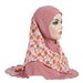 Malay style 8-15 year old girl crystal linen printed chiffon patchwork hat headscarf H326_voghion.com