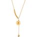Collana in vero oro con perline rotonde a forma di fiore in acciaio al titanio, estremamente semplice, per donna 【 】_voghion.com