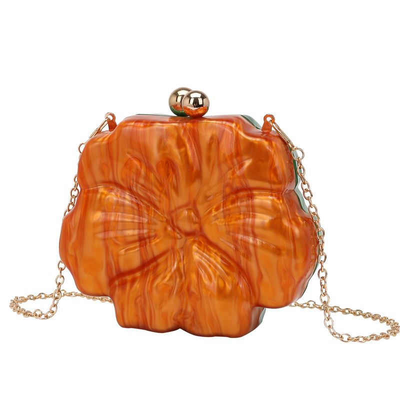 Bolso de noche con flores, bolso de acrílico multicolor, estilo fresco y dulce, bolso de mano, bolso de noche con cadena_voghion.com
