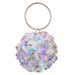 Fairy Style Vacation Flower Handbag Single Shoulder Crossbody Small Women's Party Clutch Hand Ring Round Bag_voghion.com