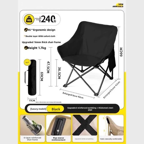 Hohe Zurück Einstellbare Mond Rückenlehne Tragbare Klapp Strand Stuhl Nickerchen Bett Angeln_voghion.com