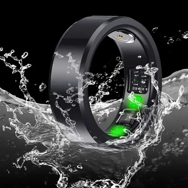 Moda Salute Frequenza Cardiaca Ossigeno nel Sangue Monitoraggio della Temperatura Corporea Tracker Smart Finger Anello Digitale per Uomo Donna_voghion.com