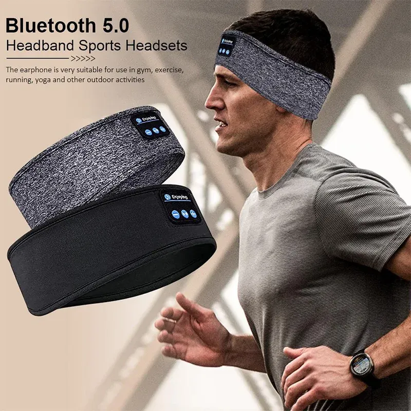 Casque d'écoute sans fil Bluetooth, bandeau de sport élastique sur l'oreille, écouteurs, musique, masque pour les yeux de sommeil, écouteurs sans fil_voghion.com