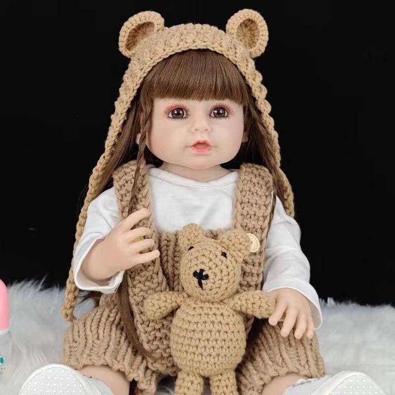 55cm realistyczna lalka symulacyjna słodka dziewczyna DouDou bawiąca się w dom zabawka 22-calowa lalka odrodzona dzieci nastolatek Boże Narodzenie prezent na nowy rok_voghion.com