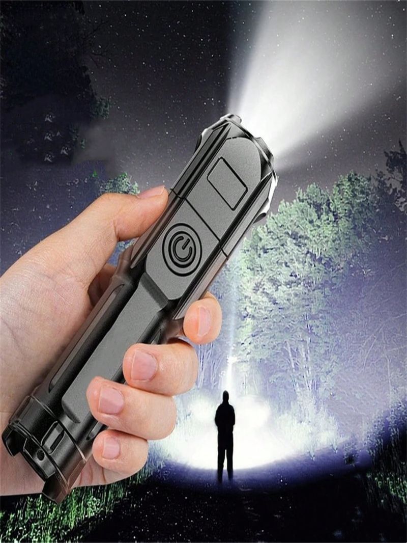 1pc Powerful Led Flashlight Flashlight Rechargeable Waterproof Zoomable Fishing Hunting Led Torch For Travel Halloween Christmas Thanksgiving Gift_voghion.com