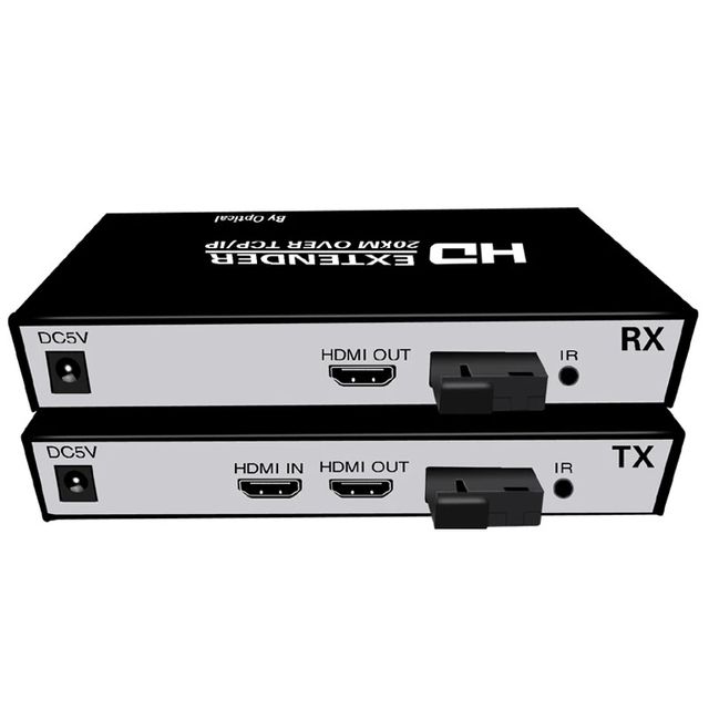 20Km HDMI Fiber Optic USB KVM Extender Video Transmitter Receiver HDMI Loop Over SC Fiber Cable for PS4 PS5 DVD PC To TV Monitor_voghion.com