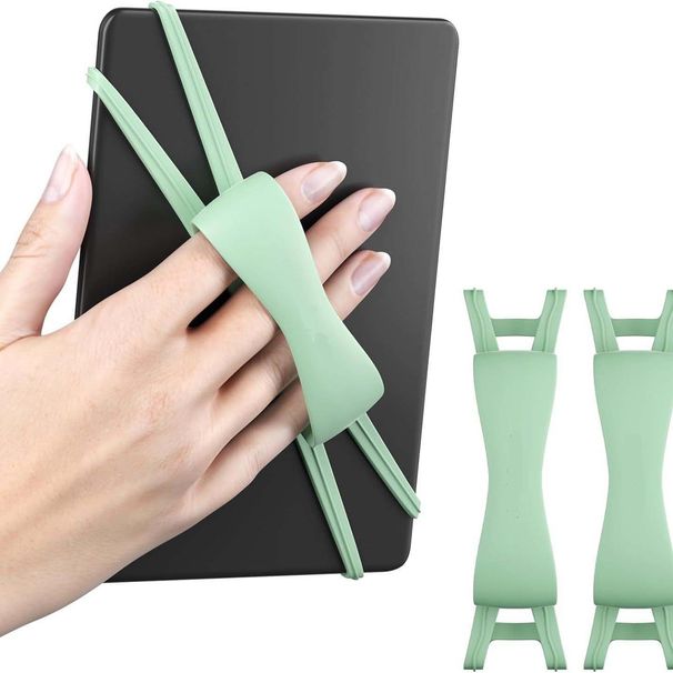 Kindle & Tablet Grip Strap – Ergonomic Anti-Slip Silicone Holder For Bed/Commute Reading (One-Handed Operation, Universal 6-10" Devices)_voghion.com