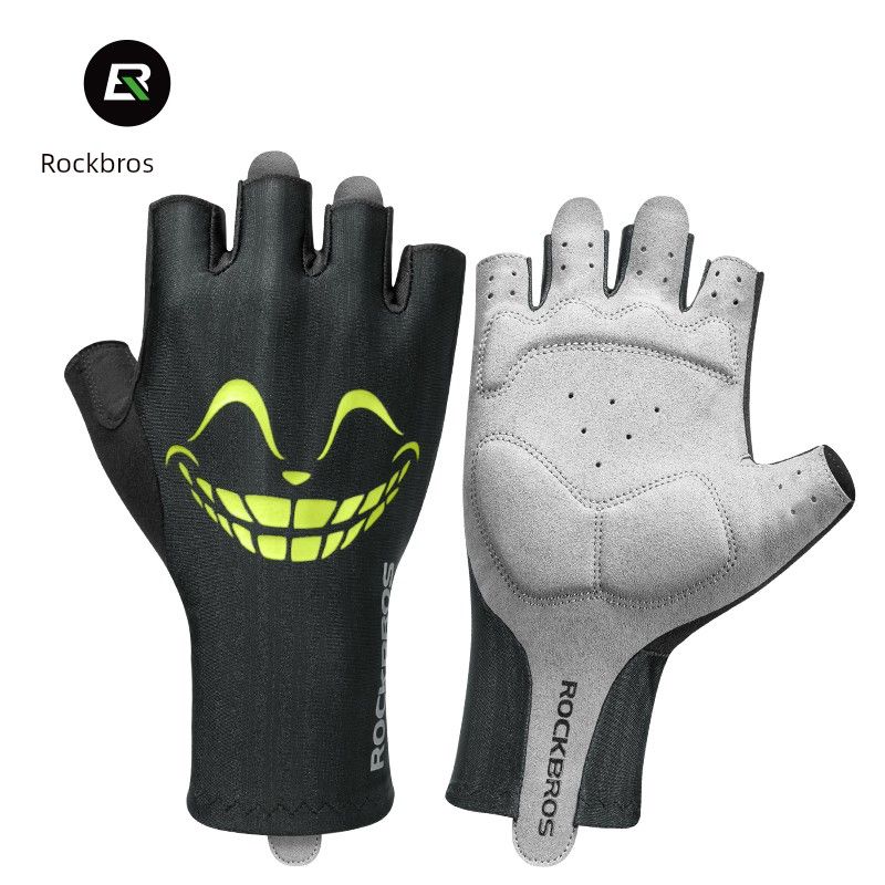 Guantes deportivos de dedos cortos con absorción de impactos para bicicleta de montaña de carretera Brother Rock Half Riding para hombres y mujeres_voghion.com