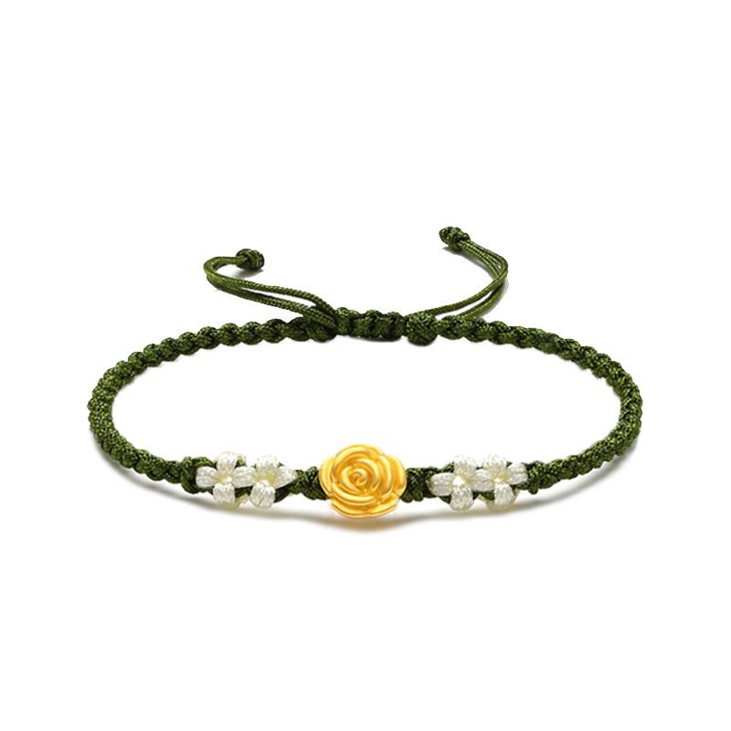 Sand gold new rose bracelet gold shop with transfer beads woven hand rope women's supply_voghion.com