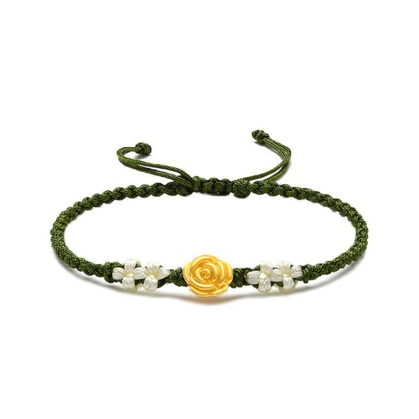 Sand gold new rose bracelet gold shop with transfer beads woven hand rope women's supply_voghion.com
