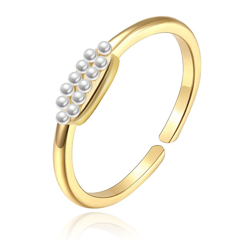 Bague en perles simple et ouverte pour femme, bijou exquis en acier inoxydable français_voghion.com
