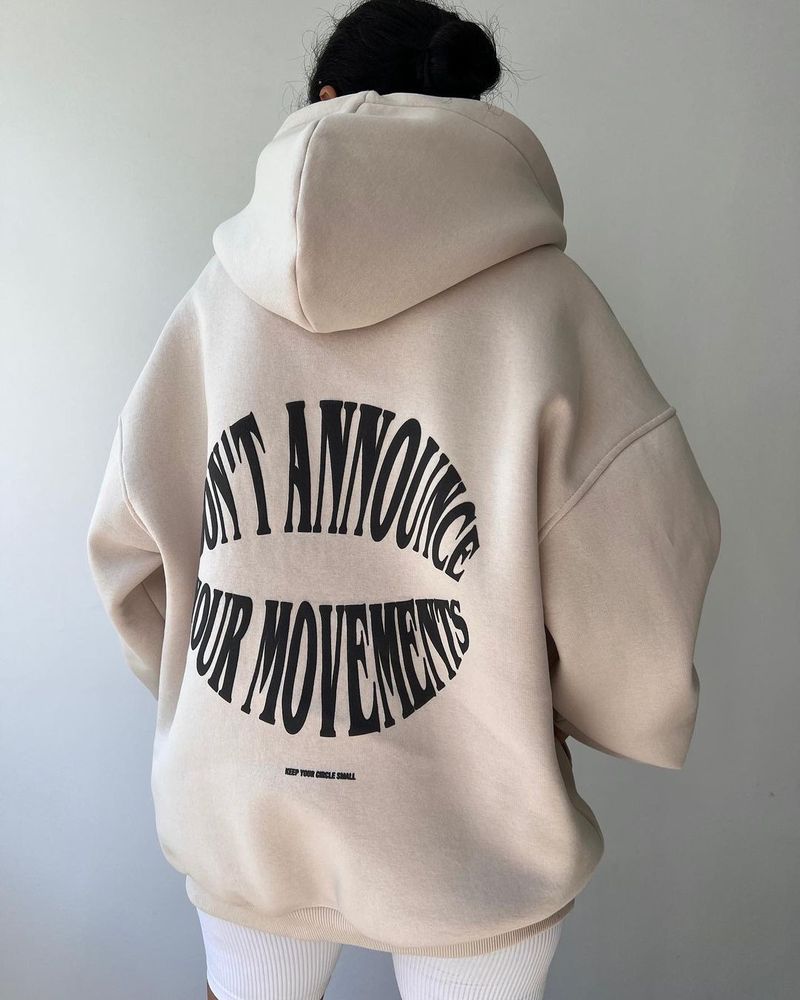 Kleidung, lässig, modisch, Buchstabendruck, vielseitiges Oberteil, langärmeliges Kapuzen-Sweatshirt für Damen_voghion.com